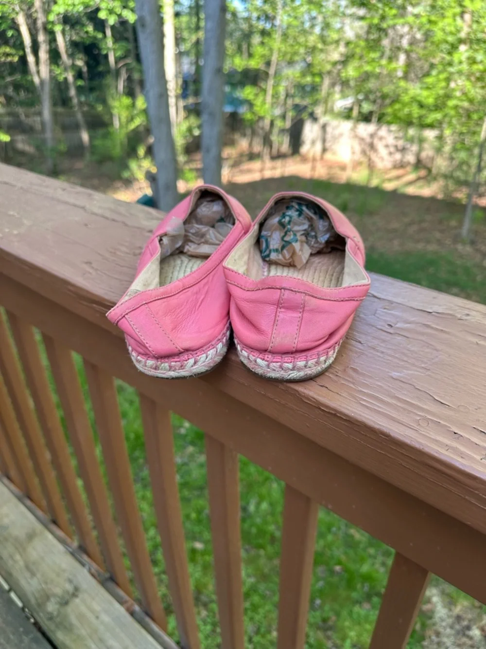 Coach pink leather espadrille shoes